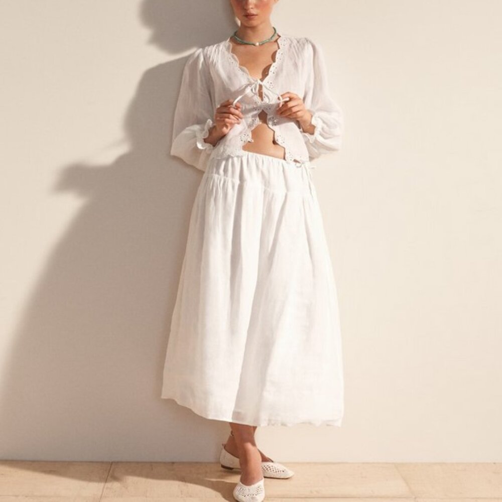 J. Crew Side-tie skirt in ramie XL